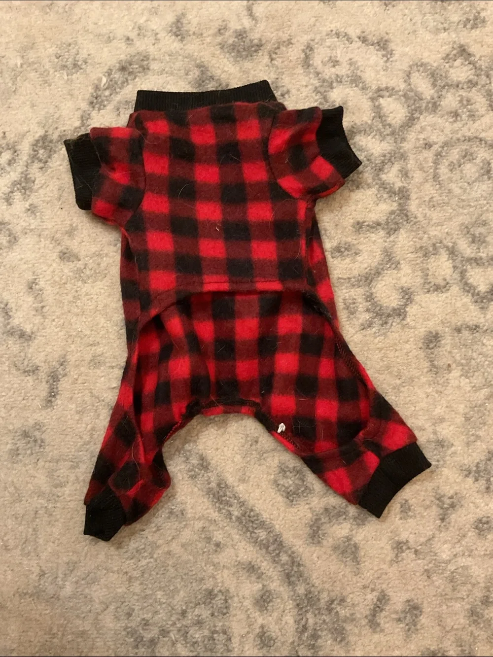 Black and red plaid Christmas dog jumper!